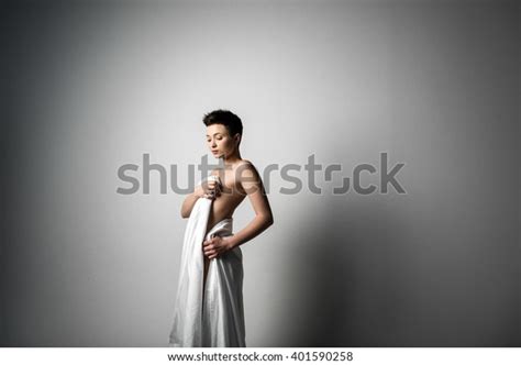Naked Girl Wrapped Sheet Stock Photo 401590258 Shutterstock