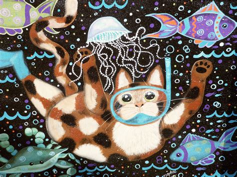 Whimsical Cat Painting At Explore Collection Of