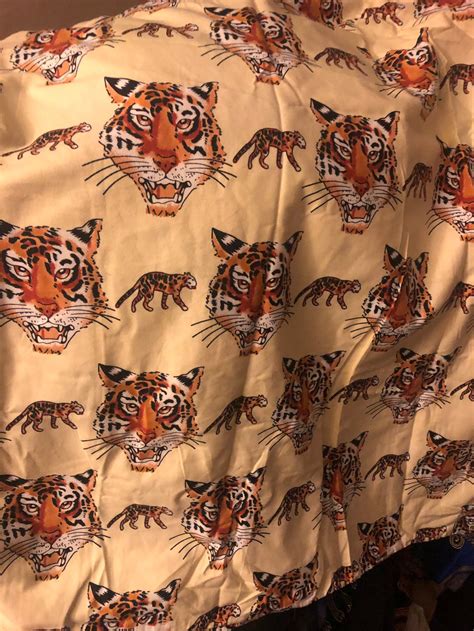 Tiger Print Velvet Luxury Fabric Per Yard Isi Agu Velvet Etsy
