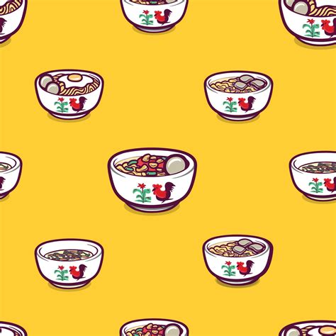 indonesian noodle foods seamless pattern background 1937344 vector art at vecteezy