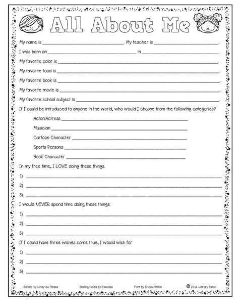 All About Me Worksheets For Teens Printable All About Me Worksheets