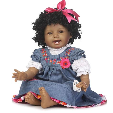 22black African American Baby Doll Lifelike Reborn Handmade Silicone