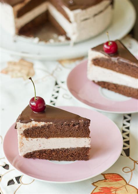Cherry Mousse Chocolate Cake Baking After Dark