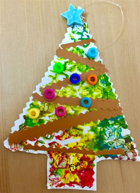 Art And Craft Artwork “christmas Tree” By A Preschooler Of Happy Kids