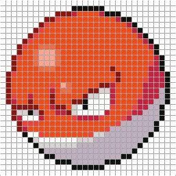 Voltorb Pixel Art Pattern Pokemon Cross Stitch Pixel Art