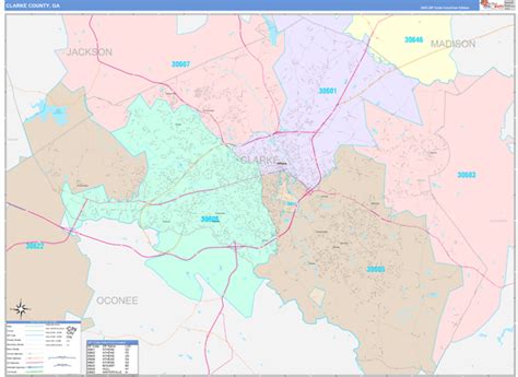 Clarke County Ga Zip Code Maps Color Cast