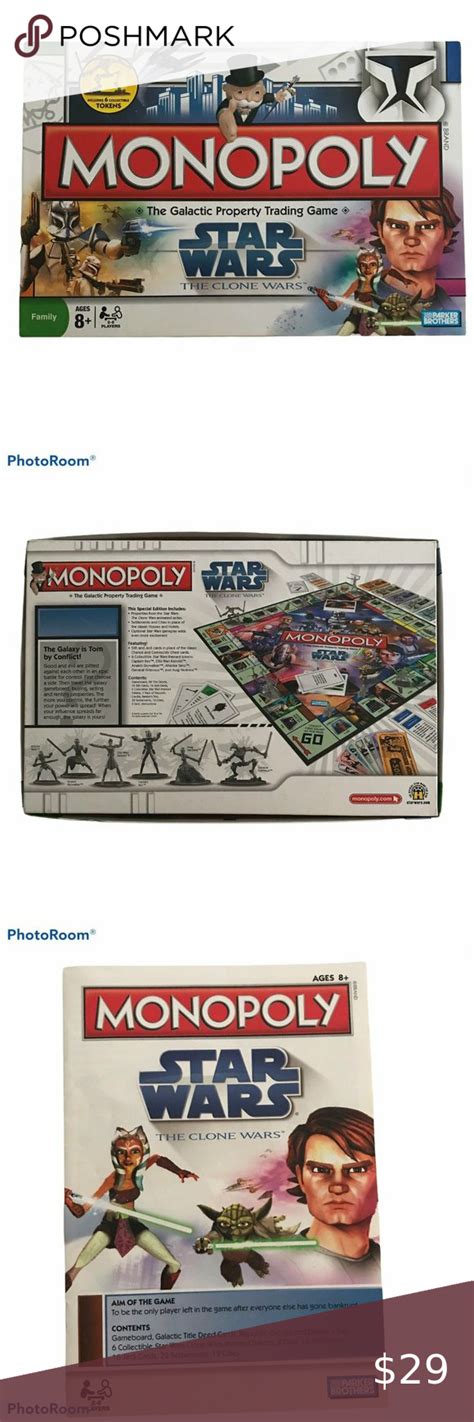 Star Wars Monopoly Game The Clone Wars Hasbro Clone Wars Monopoly