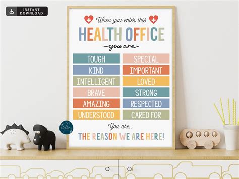 Printable School Health Office Poster When You Enter This Health Office