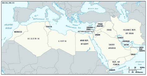 Map Of The Middle East And North Africa Mena Region Source 121