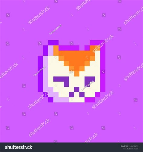 Pixel Art Cute Cat Head Vector Royalty Free Stock Vector 2159058673