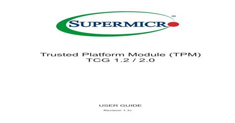 Trusted Platform Module Tpm Tcg 12 20 Pdf Document