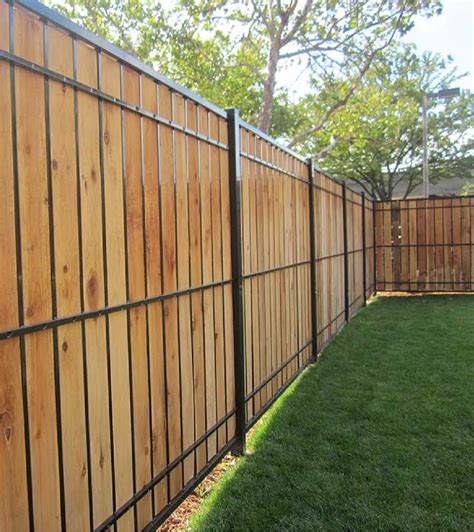 Estate Ornamental Privacy Fencing Steel And Wood Fence