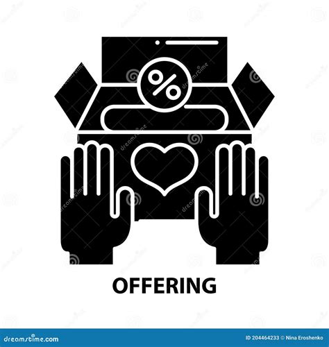 Offering Icon Black Vector Sign With Editable Strokes Concept