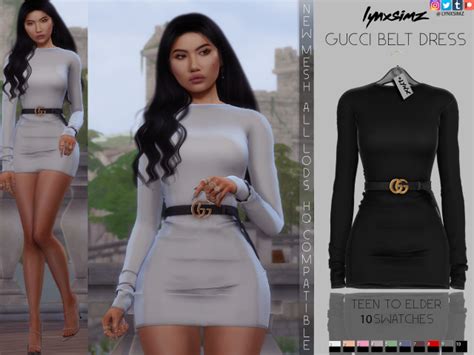 Sims 4 Alpha Cc Finds — Lynxsimz Gucci Belt Dress Download Simsdom