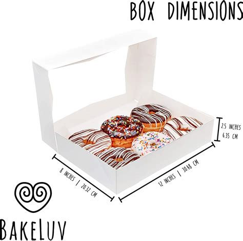 Buy BAKELUV 12 Pack White Bakery Boxes With Window Pastry Boxes