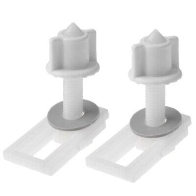 Plastic Toilet Seat Repair Kit Hinges Bottom Fitting Bolts Screws Bathroom White Ebay