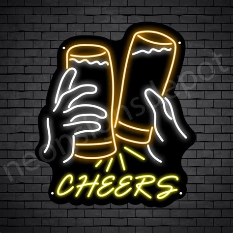 Cheers Two Glasses Neon Signs Depot
