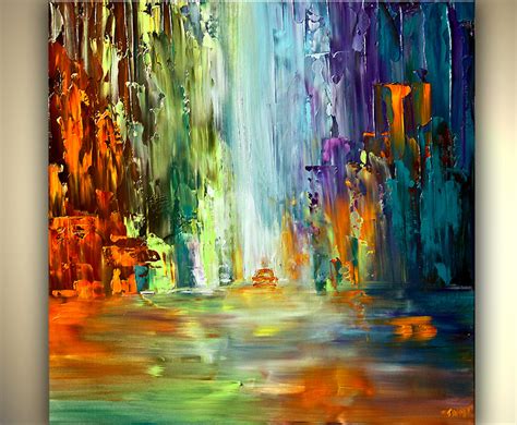 Painting Colorful Abstract Cityscape Large Painting Art
