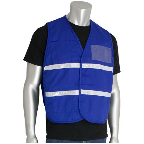 Mesh hi vis high visibility custom logo printing reflect warning blue yellow safety reflective vest with pockets. PIP 300-1504 Polyester Non-ANSI Incident Command Vest ...