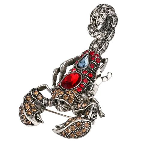 Bella Fashion Vivid Scorpion Animal Insect Brooch Pins Rhinestone