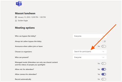 Assign Co Organizers To Help Manage A Teams Meeting Microsoft Teams