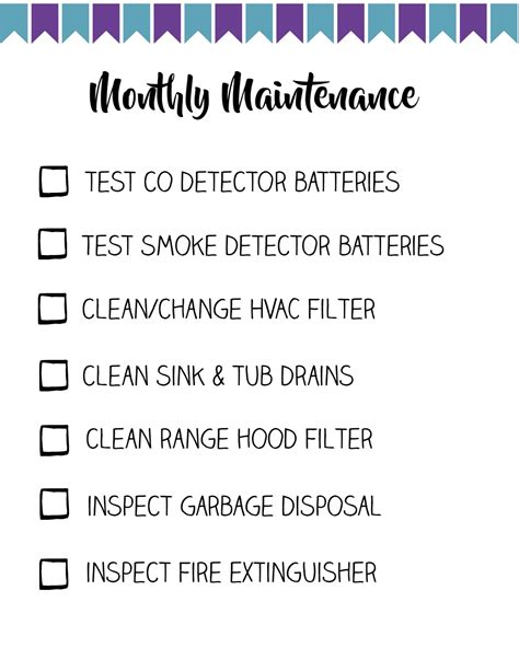 Monthly Home Maintenance Checklist Amy Latta Creations