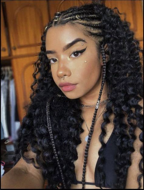 Sew In With Two Braids In The Front Different Braid Ideas Sew In Hairstyles Cute Box Braids