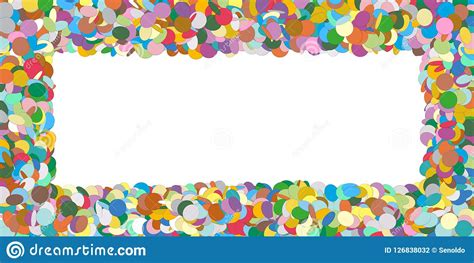 Confetti Panorama Border Colorful Horizontal Vector Rectangle Banner