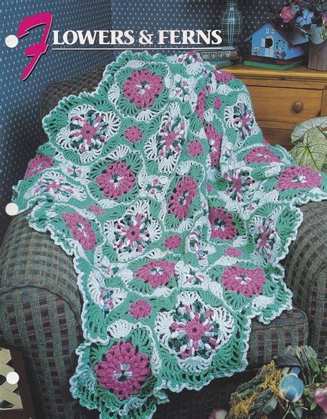 Flowers And Ferns Annies Attic Crochet Quilt And Afghan Afghan Pattern