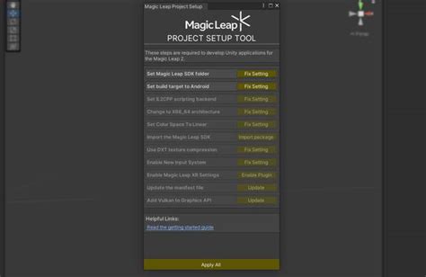 Configure Project Settings Magicleap Developer Documentation