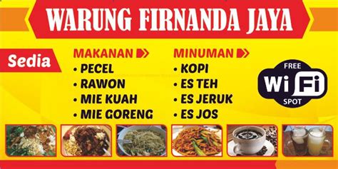 Contoh spanduk banner konter pulsa hp semua operator cdr contoh spanduk banner konter pulsa hp cdr sesuai judulnya kali ini saya akan memberikan desain coreldraw untuk usaha konter. Spanduk Warung Makan Firnanda Jaya