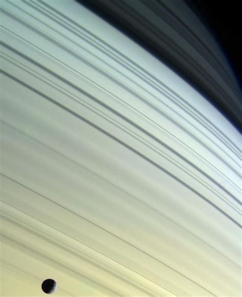 Saturns Moon Mimas On Its Orbit Taken By The Cassini Spacecraft And
