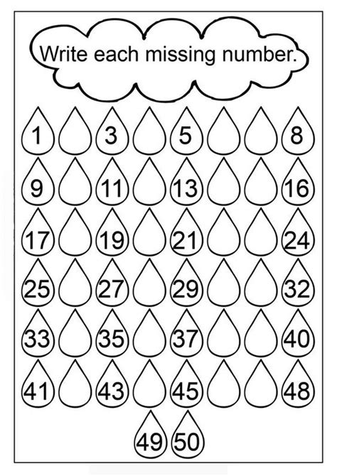Missing Number Counting Worksheet Free Kindergarten Math Worksheet