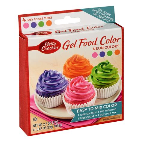 Betty Crocker Decorating Gel Food Color Neon Colors 27 Ounces