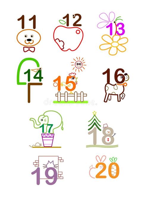 Colorful Number Set 1 20 Stock Illustration Illustration Of Counting