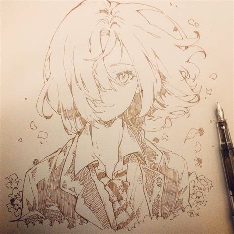 Nagu On Twitter Tsubaki From Kimiuso Anime Drawings Sketches Anime Sketch Cool
