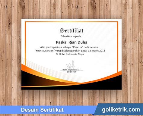 Download Template Sertifikat Seminar Dan Pelatihan Kreatif Doc Dan Cdr Mutualist Us