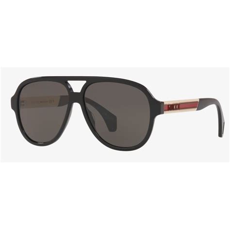 gucci aviator black frame grey lens men s sunglasses gg0463s 002