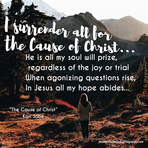 The Cause Of Christ By Kari Jobe Moments Of Words