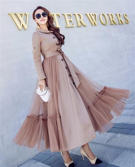 Women S Net Yarn Splicing Dress Casual Dress Long Skirt C