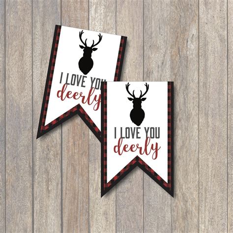I Love You Deerly Printable Valentines Day Card Everyday Party Magazine