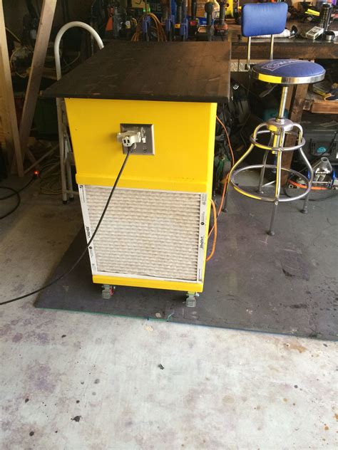 Workshop air filtration, finishing table, and out feed table. This is a