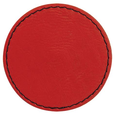 Set Of 10 Blank Red Laserable Leatherette Round Patch With Etsy