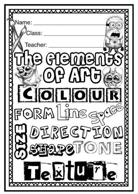 Elements Of Art Worksheet Booklet For Kindy Year 1 And Year 2 Students