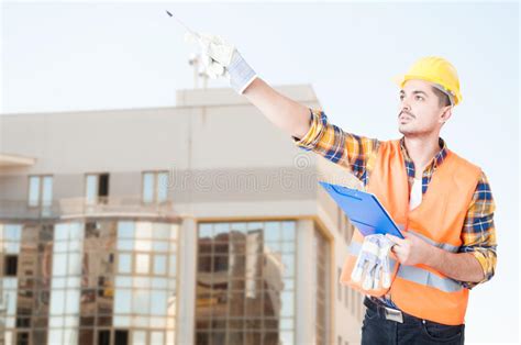 Male Architect Standing Outside Building Stock Image Image Of