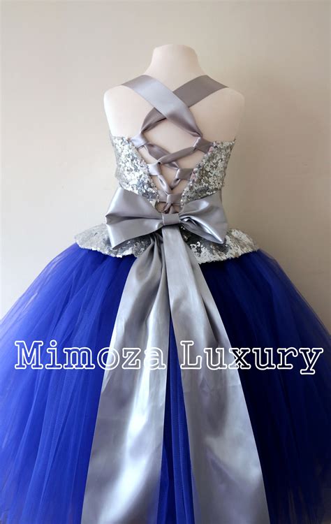 Shop david's bridal pretty royal blue bridesmaid dresses in chiffon & lace as well as short and long lengths in plus and petite sizes, all at a cheap price! Silver & Royal Blue Flower Girl Dress silver bridesmaid | Etsy