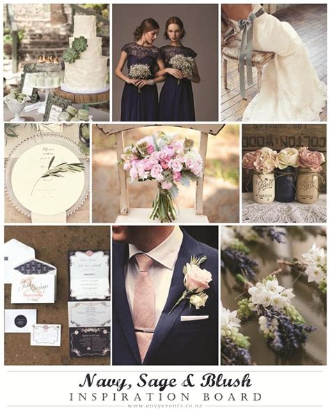 Inspiration Board Navy Sage And Blush Auckland Wedding Styling Flowers And Planning Envy
