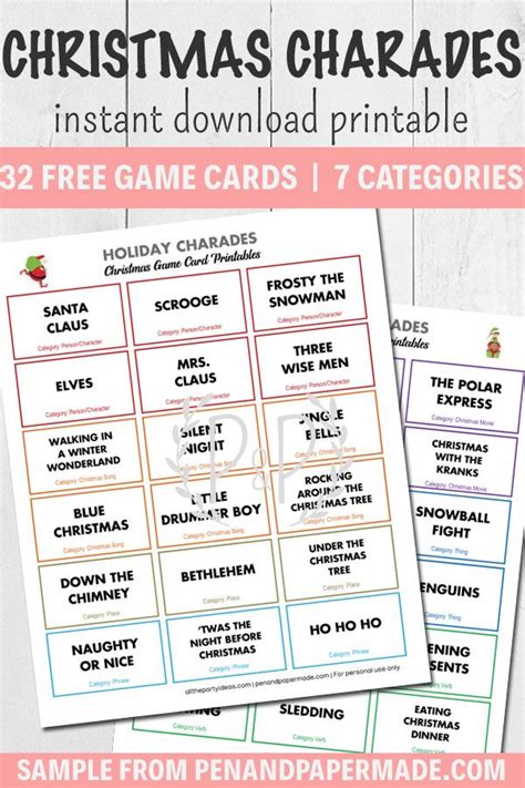 Best Christmas Charades Word List For Kids Teens Adults Church Group