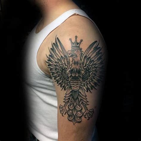 Fighting eagle tattoo designs for men: 60 Polish Eagle Tattoo Designs For Men - Coat Of Arms Ink ...