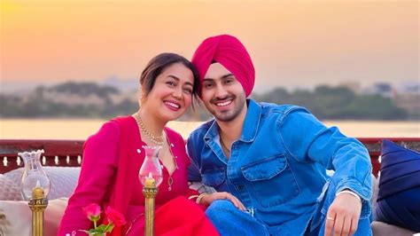 Neha Kakkar Rohanpreet Singh Cant Take Their Eyes Off Each Other As They Celebrate Their First